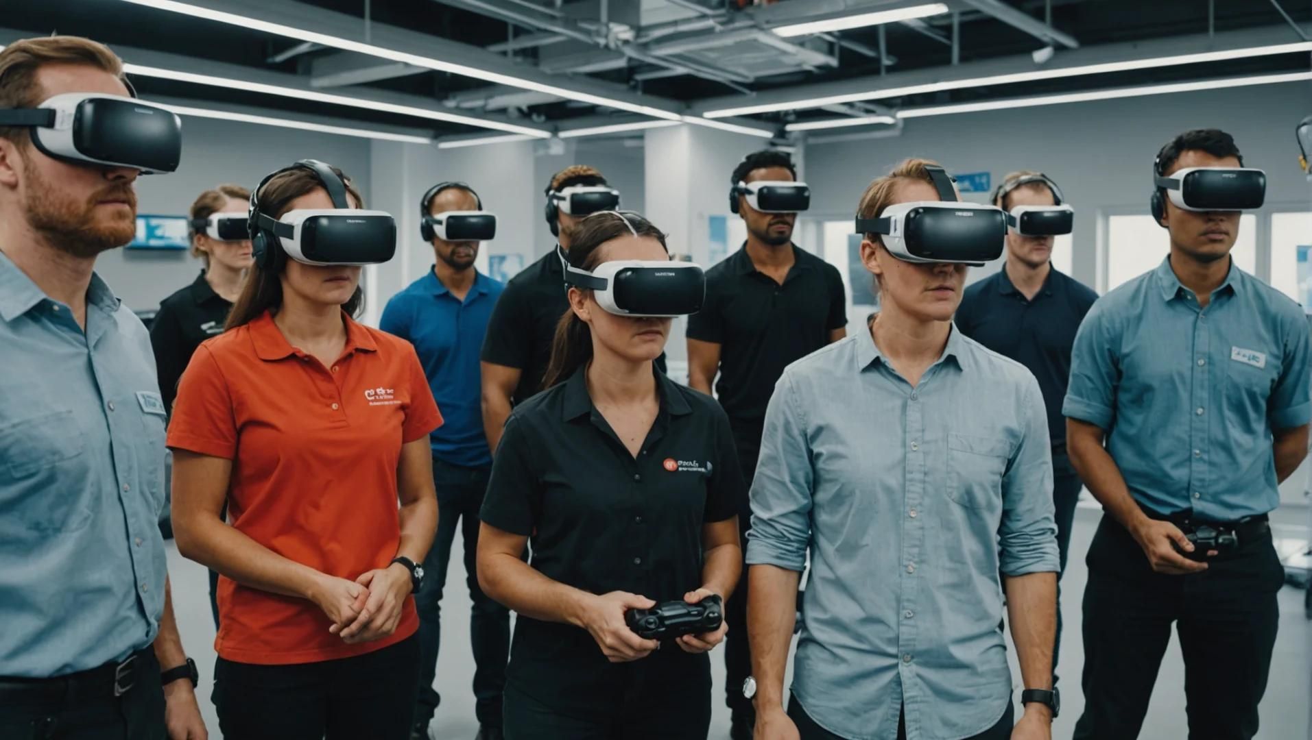 Groupe de salariés en formation immersive