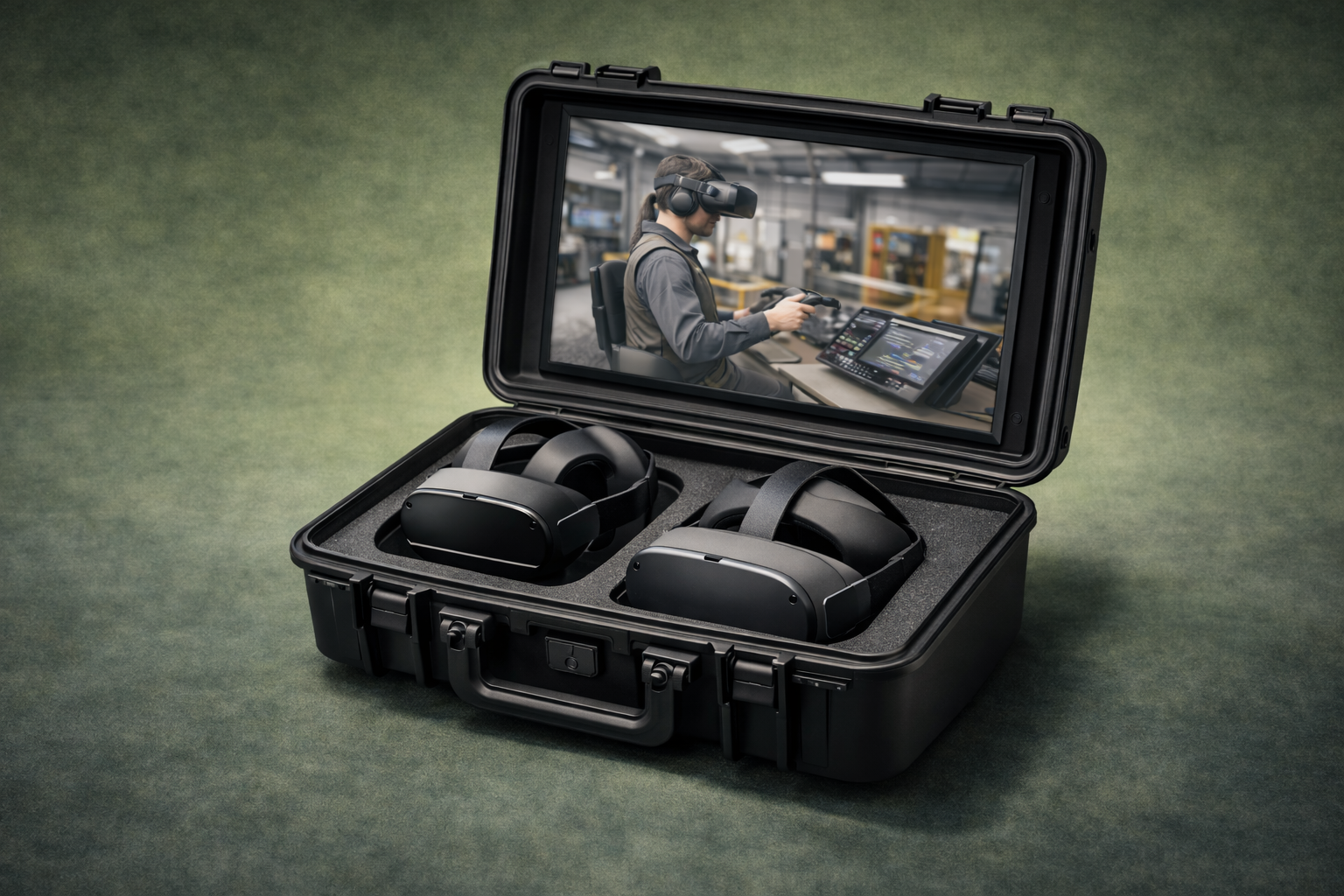 Mallette équipée de deux casques VR